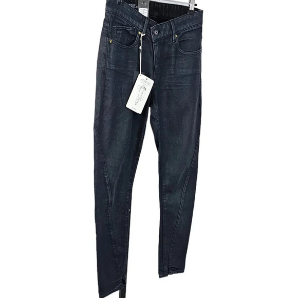 G-Star Raw Womens Jowsie 3D Mid Slim Jeans Size 27 Coated Waxed Denim NWT - Picture 3 of 12
